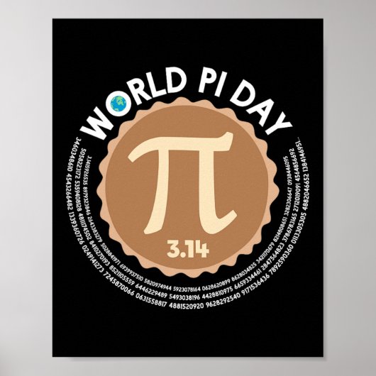 Pi Day - 3.14 maart 14 - Wiskunde Geometrie Nerd - Poster (Voorkant)