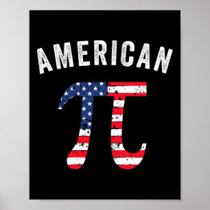 Pi Day American Flag Patriotic Wiskunde Nerd 3.14 Poster