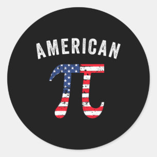 Pi Day American Flag Patriotic Wiskunde Nerd 3.14 Ronde Sticker