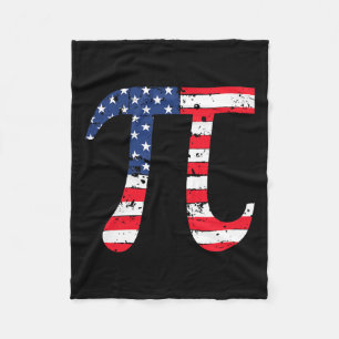 Pi Day Amerikaanse vlag Patriottische Wiskunde Ner Fleece Deken