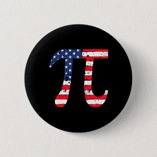Pi Day Amerikaanse vlag Patriottische Wiskunde Ner Ronde Button 5,7 Cm