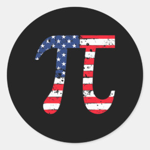 Pi Day Amerikaanse Vlag Patriottische Wiskunde Ner Ronde Sticker