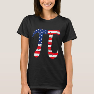 Pi Day Amerikaanse vlag Patriottische Wiskunde Ner T-shirt