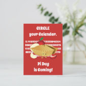 Pi Day Apple Pie Cartoon Character Numbers Briefkaart (Staand voorkant)