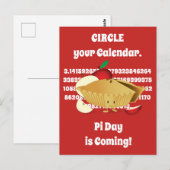 Pi Day Apple Pie Cartoon Character Numbers Briefkaart (Voorkant / Achterkant)