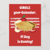 Pi Day Apple Pie Cartoon Character Numbers Briefkaart (Voorkant)