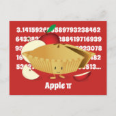 Pi Day Apple Pie Cartoon Character Numbers Briefkaart (Voorkant)