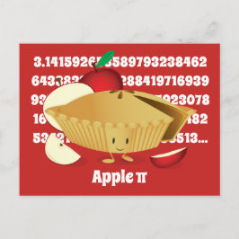 Pi Day Apple Pie Cartoon Character Numbers Briefkaart