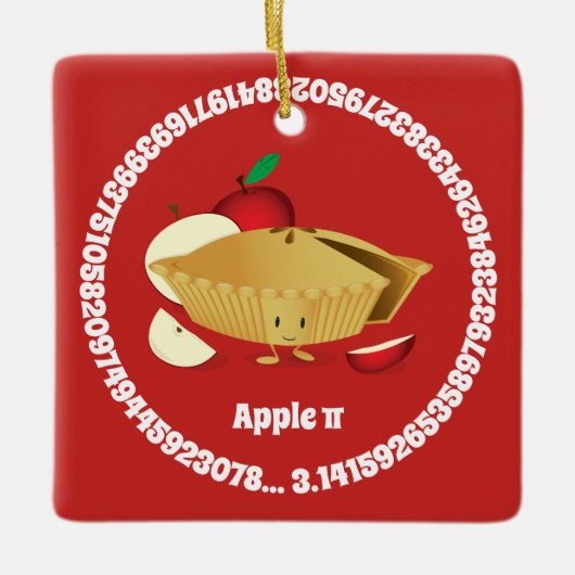 Pi Day Apple Pie Cartoon Character Numbers Keramisch Ornament (Voorkant)