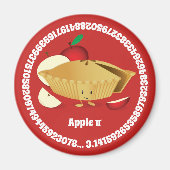 Pi Day Apple Pie Cartoon Character Numbers Magneet (Voorkant)
