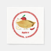Pi Day Apple Pie Cartoon Character Numbers Servet (Voorkant)