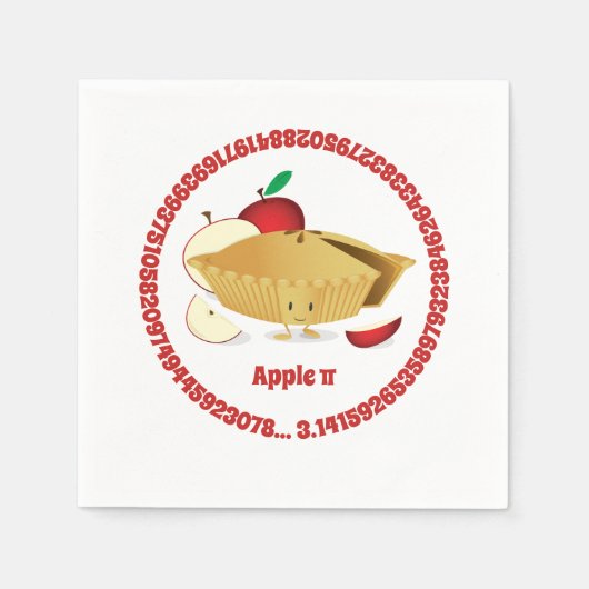 Pi Day Apple Pie Cartoon Character Numbers Servet (Voorkant)