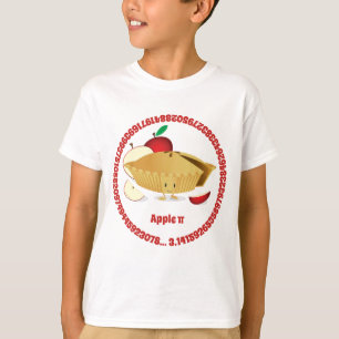 Pi Day Apple Pie Cartoon Character Numbers T-shirt