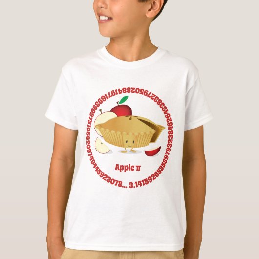 Pi Day Apple Pie Cartoon Character Numbers T-shirt (Voorkant)
