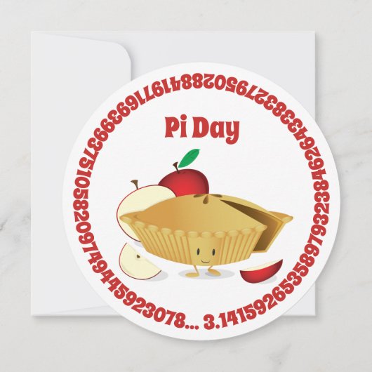 Pi Day Apple Pie Party Red White Wiskunde Holiday Kaart (Achterkant)