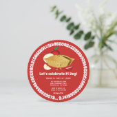 Pi Day Apple Pie Party Rode Wiskunde Vakantie Kaart (Staand voorkant)