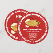 Pi Day Apple Pie Party Rode Wiskunde Vakantie Kaart (Voorkant / Achterkant)