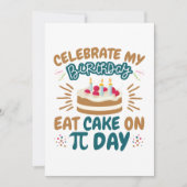 Pi Day Birthday Funny Eat Cake Feestdagenkaart (Voorkant)