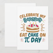 Pi Day Birthday Funny Eat Cake Feestdagenkaart (Voorkant / Achterkant)