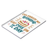 Pi Day Birthday Funny Eat Cake Notitieboek (Linkerzijde)