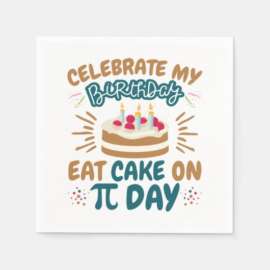 Pi Day Birthday Funny Eat Cake Servet (Voorkant)