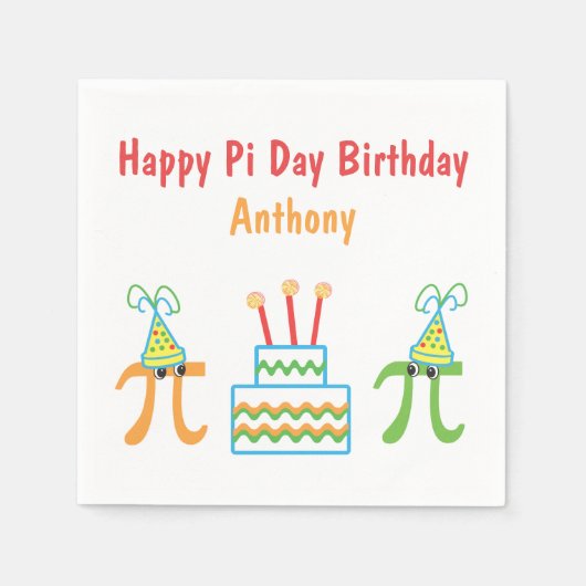 Pi Day Birthday Specialized Paper Napkins Servet (Voorkant)