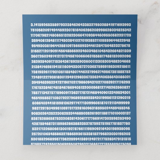 Pi Day Blueberry Pie Party Blauwe Wiskunde Vakanti Plaatskaartje (Binnenkant ongevouwen)