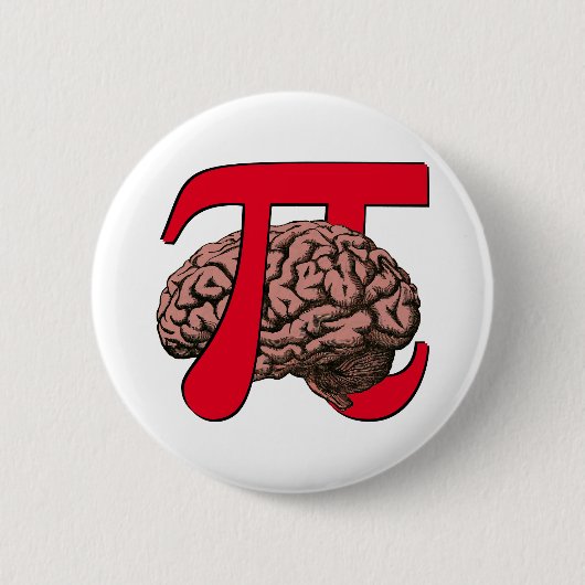 Pi Day Brain Ronde Button 5,7 Cm (Voorkant)