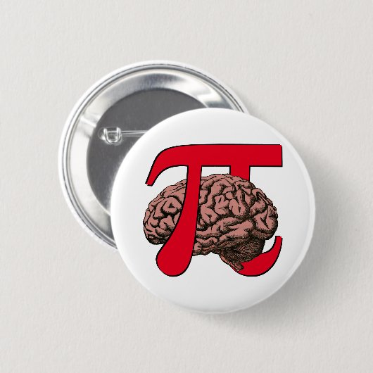 Pi Day Brain Ronde Button 5,7 Cm (Voorkant /achterkant)