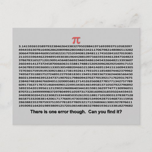 Pi Day Briefkaart (Voorkant)