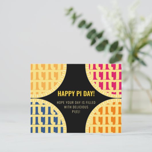 Pi Day Briefkaart "Happy Pi Day" Delicious Pi (Staand voorkant)