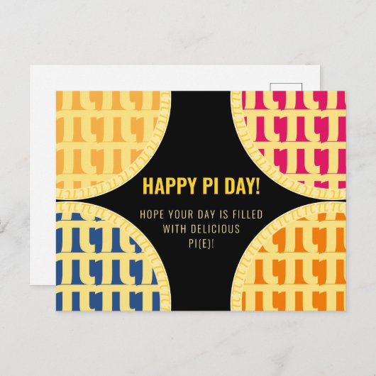Pi Day Briefkaart "Happy Pi Day" Delicious Pi (Voorkant / Achterkant)