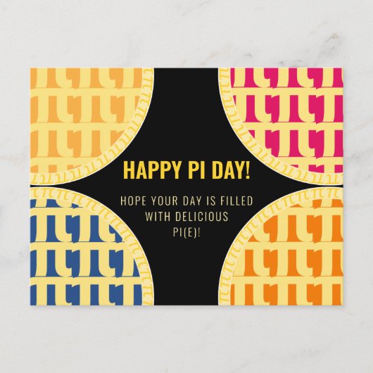 Pi Day Briefkaart "Happy Pi Day" Delicious Pi (Voorkant)