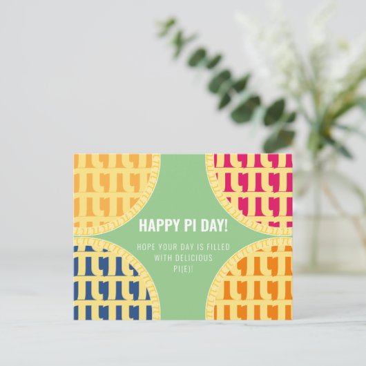 Pi Day Briefkaart "Happy Pi Day" Delicious Pi (Staand voorkant)