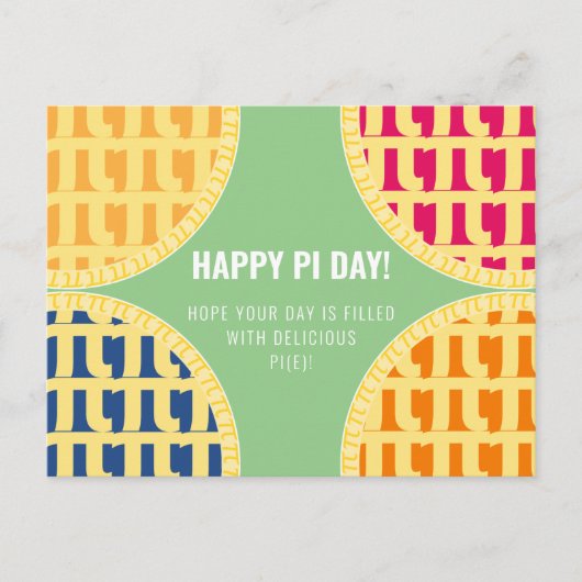 Pi Day Briefkaart "Happy Pi Day" Delicious Pi (Voorkant)