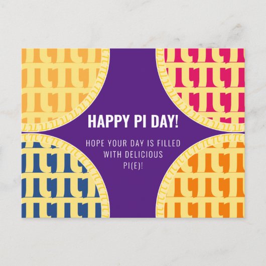 Pi Day Briefkaart "Happy Pi Day" Delicious Pi Paar (Voorkant)