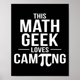 Pi Day Camping T-shirt Wiskunde Geek Teacher Wisku Poster