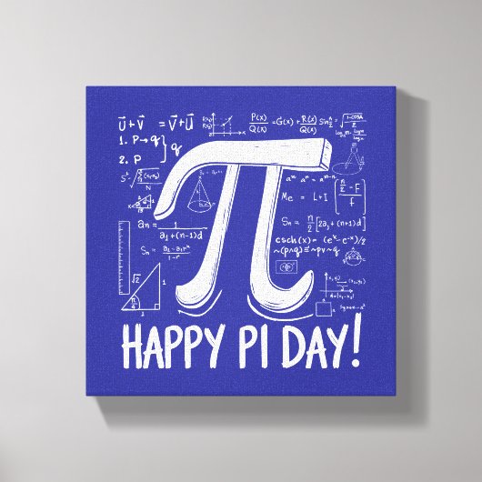 Pi Day Canvas – Stijlvolle Wiskunde Art voor Pi Da (Voorkant)