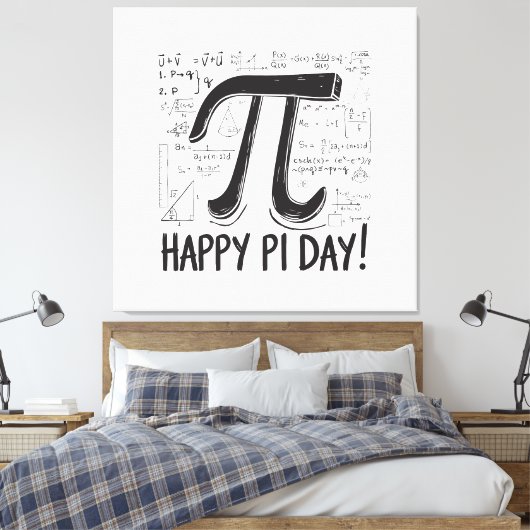 Pi Day Canvas – Stijlvolle Wiskunde Art voor Pi Da (Insitu (Slaapkamer))