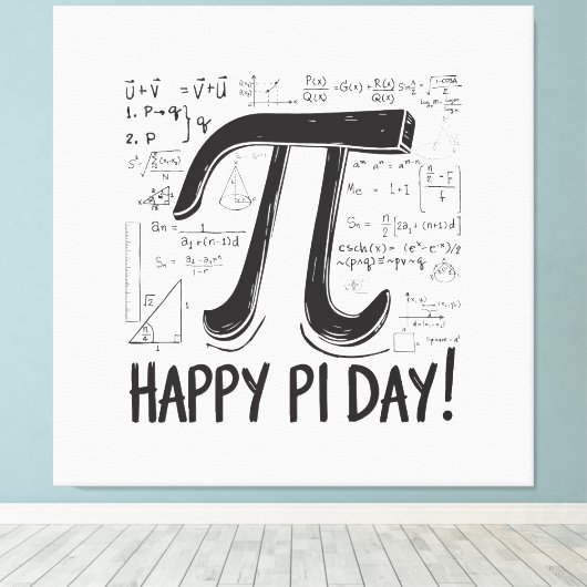 Pi Day Canvas – Stijlvolle Wiskunde Art voor Pi Da (Insitu (Houten vloer))