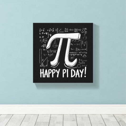 Pi Day Canvas – Stijlvolle Wiskunde Art voor Pi Da (Insitu (Houten vloer))