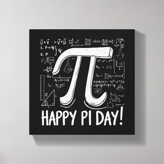 Pi Day Canvas – Stijlvolle Wiskunde Art voor Pi Da (Voorkant)