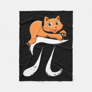 Pi Day Cat Kitten 14 maart Wiskunde Wiskunde Fleece Deken