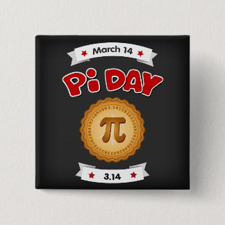 Pi Day Chalkboard, 14 maart, Vierkante Button 5,1 Cm