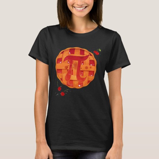 Pi Day Cherry Pie Wiskunde Leraar T-shirt (Voorkant)