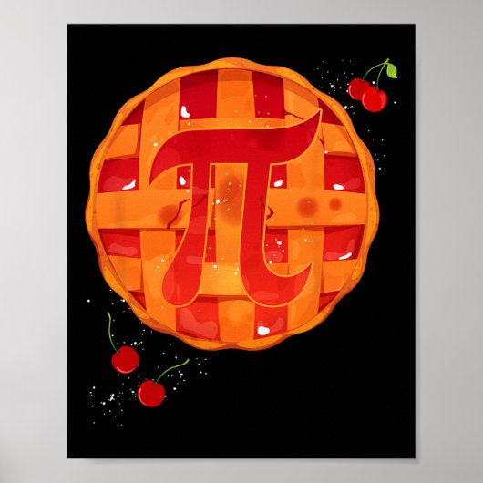 Pi Day Cherry Pie Wiskunde Teacher Funny Thanksgiv Poster (Voorkant)