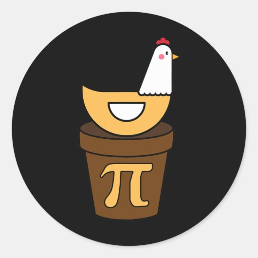 Pi Day Chicken Pot Pie 3.14 Wiskunde Wetenschap Fu Ronde Sticker (Voorkant)