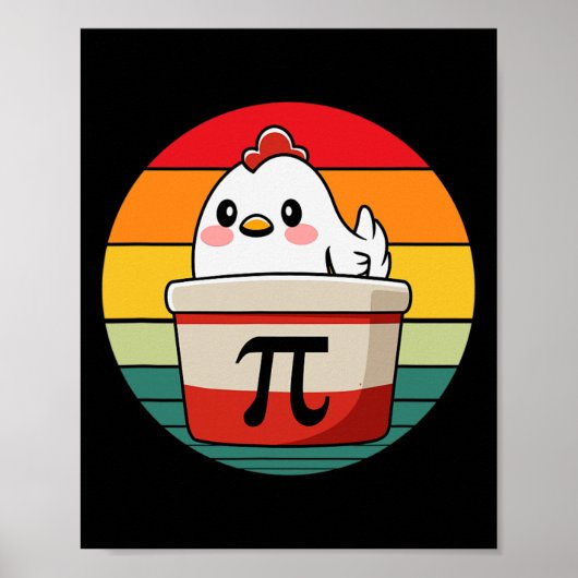 Pi Day Chicken Pot Pie Funny Wiskunde Teacher Nerd Poster (Voorkant)