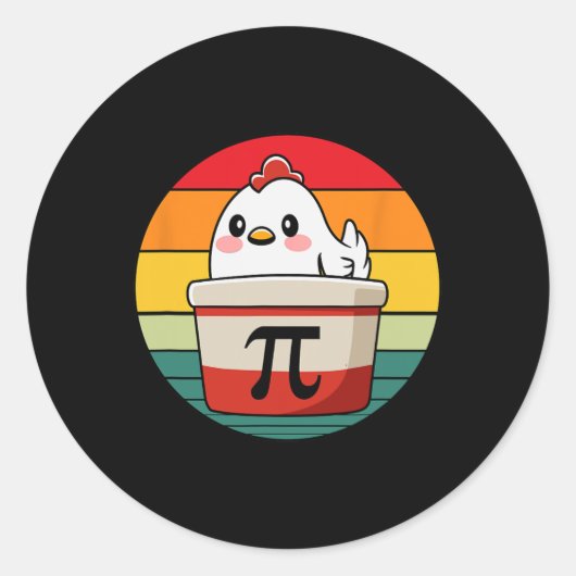 Pi Day Chicken Pot Pie Wiskunde Science Teacher Fu Ronde Sticker (Voorkant)