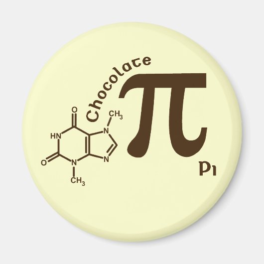 Pi Day chocolade pi magneet (Voorkant)